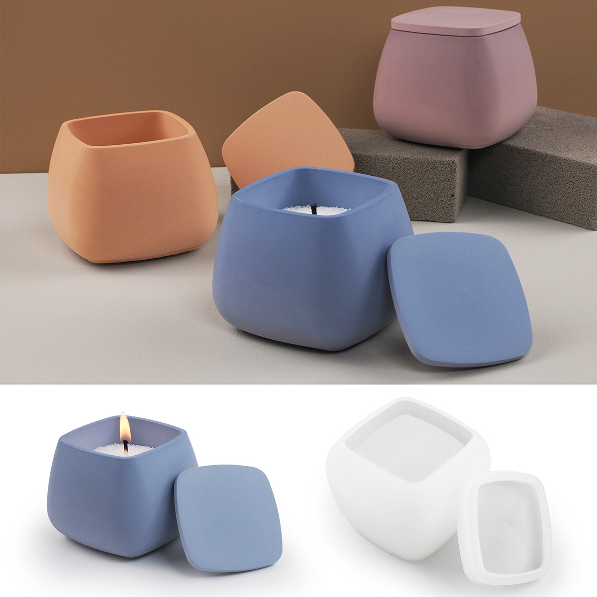 Candle Making Jars With Lids - Molde de silicone para jarra de