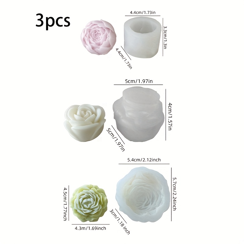 Candle Making Temperature - Conjunto de 3 moldes de silicone