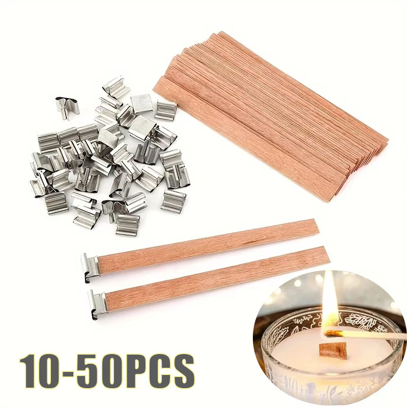 Wood Wick Crackle - 1-5 Pacotes de Pavios de Madeira