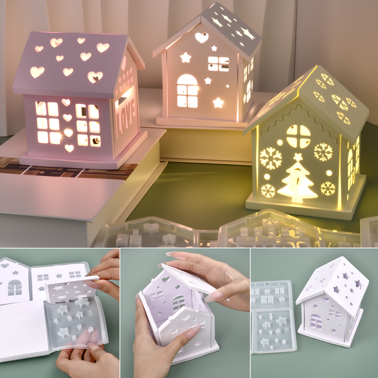 Candle Making Class - Casa 3d molde de silicone diy