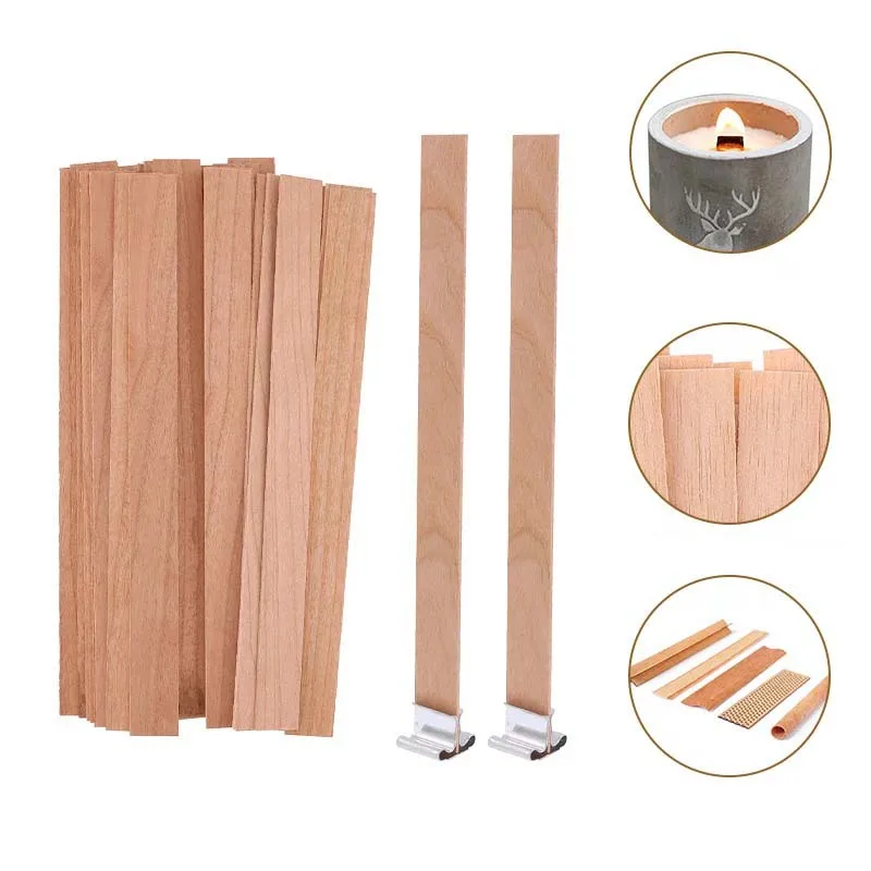 Wood Wick Crackle - 1-5 Pacotes de Pavios de Madeira
