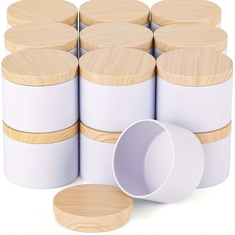 Jarra de vela de metal branco, - Candle Making Jars With Lids avaliação e preço