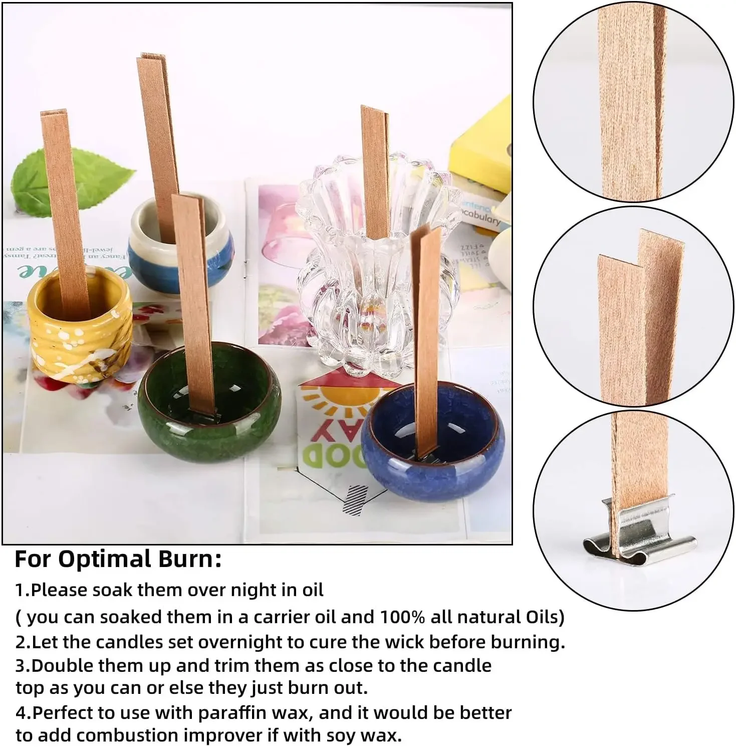 1-5 Pacotes de Pavios de Madei - Wood Wick Crackle avaliação e preço