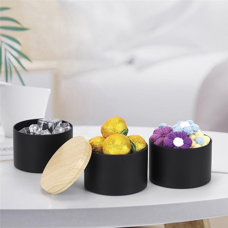 Pacote com 24 latas pretas par - Candle Making Jars With Lids avaliação e preço
