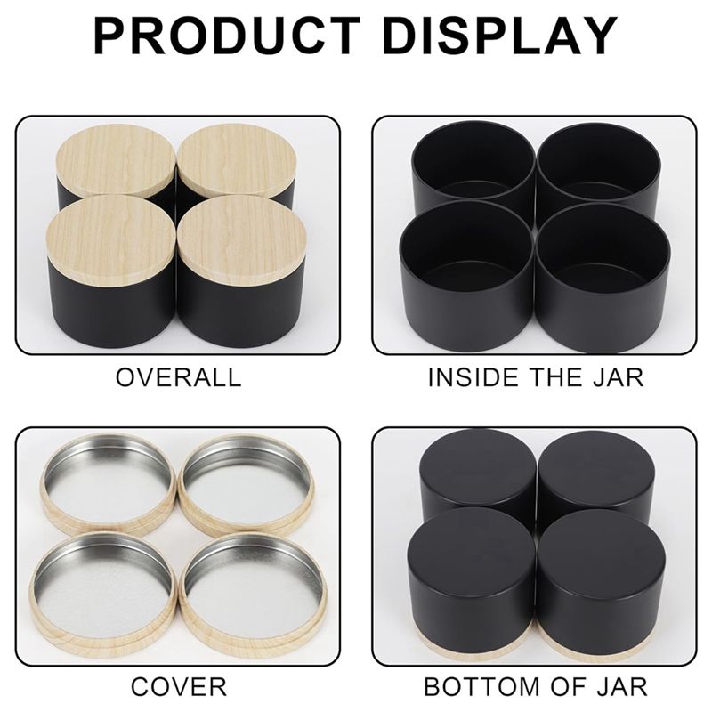 Pacote com 24 latas pretas par - Candle Making Jars With Lids avaliação e preço